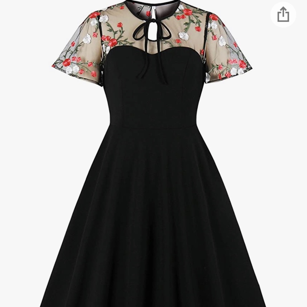 Women’s embroidery keyhole vintage dress